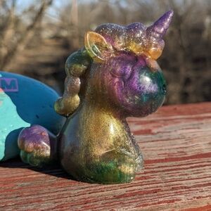 Unicorn Colorful Sparkly Epoxy Resin Art Cute Whimsical